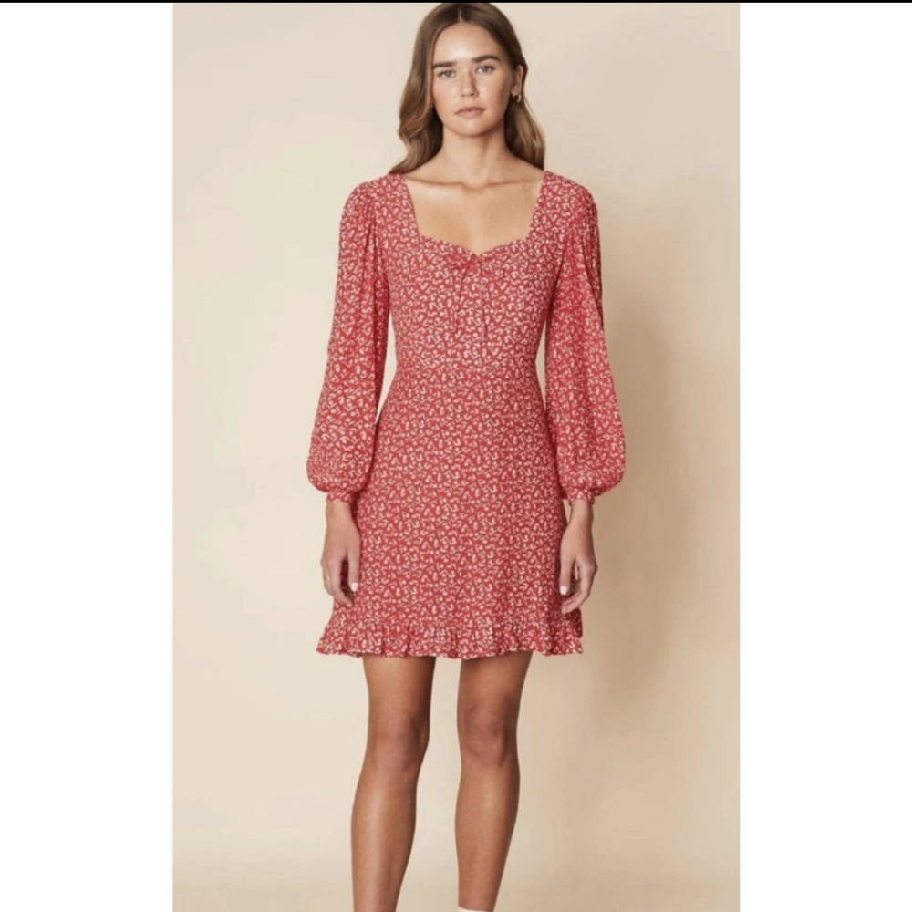 Red floral dress By Faithfull The brand